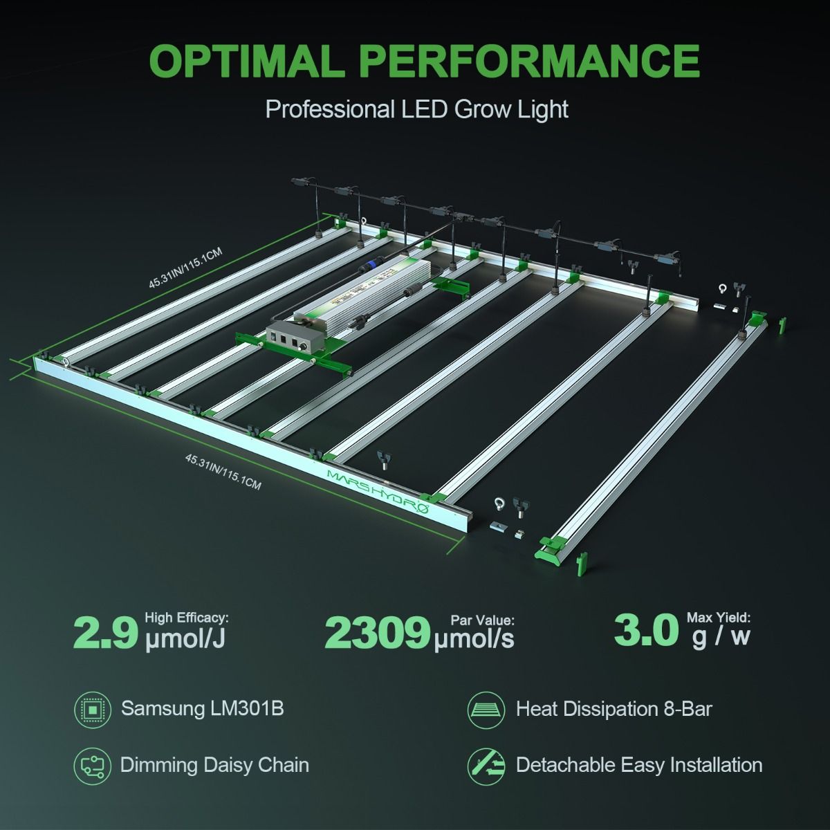 MARS HYDRO SMART FC8000 | 驚異の収穫量!サムスンLM301B搭載 高性能LED植物育成ライト