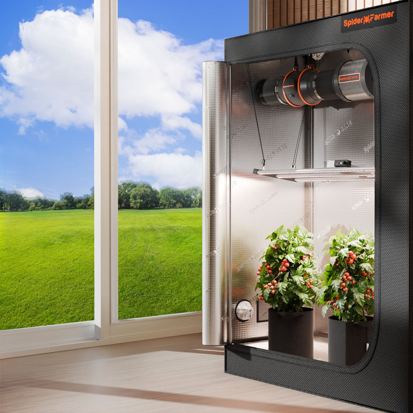 [展示品] 2024年最新モデル Spider Farmer® G4500 320W 調光可能 コストパフォーマンスに優れた フルスペクトラム 高収量 LEDグロウライト | 60x120cm - 90x150cm 栽培