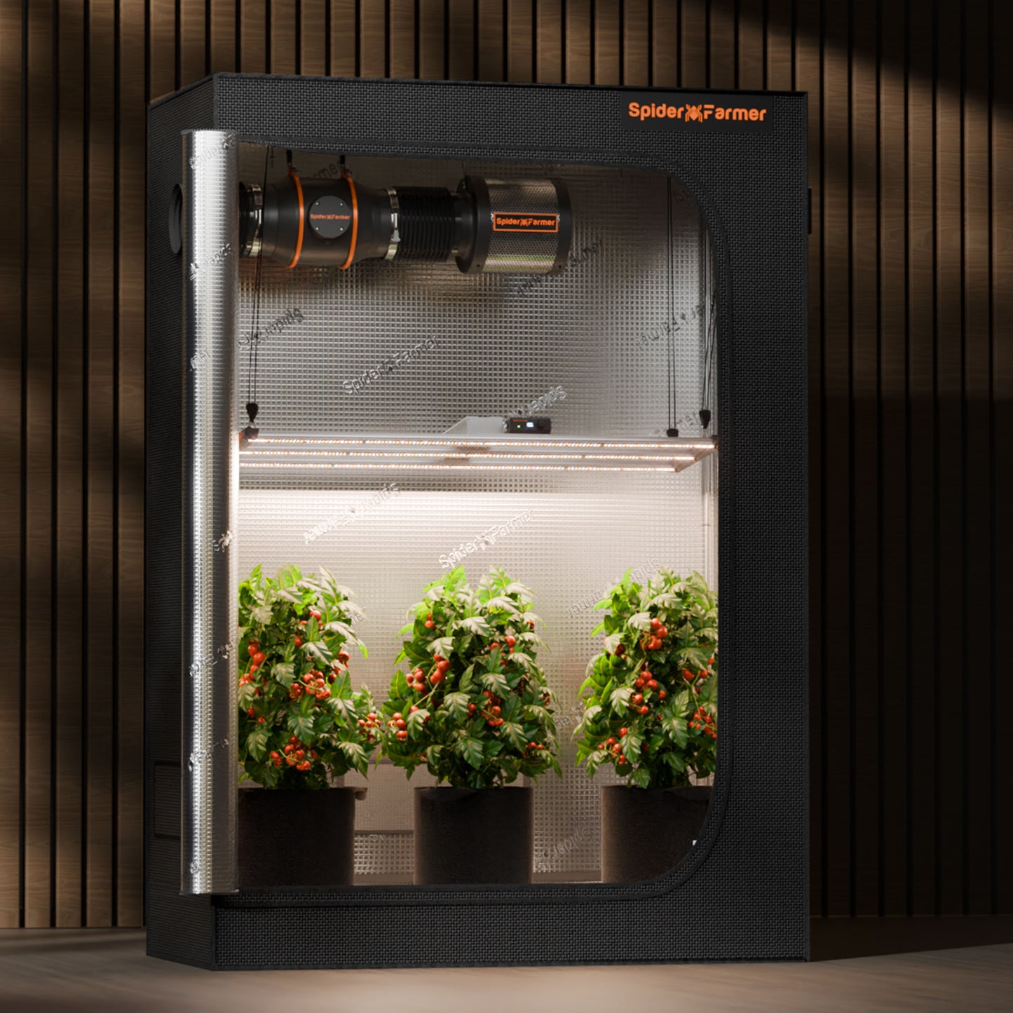 [展示品] 2024年最新モデル Spider Farmer® G4500 320W 調光可能 コストパフォーマンスに優れた フルスペクトラム 高収量 LEDグロウライト | 60x120cm - 90x150cm 栽培