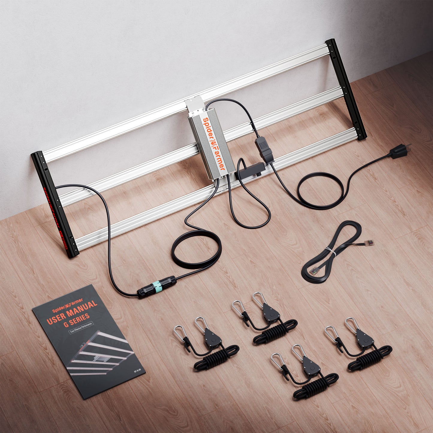 [展示品] 2024年最新モデル Spider Farmer® G4500 320W 調光可能 コストパフォーマンスに優れた フルスペクトラム 高収量 LEDグロウライト | 60x120cm - 90x150cm 栽培