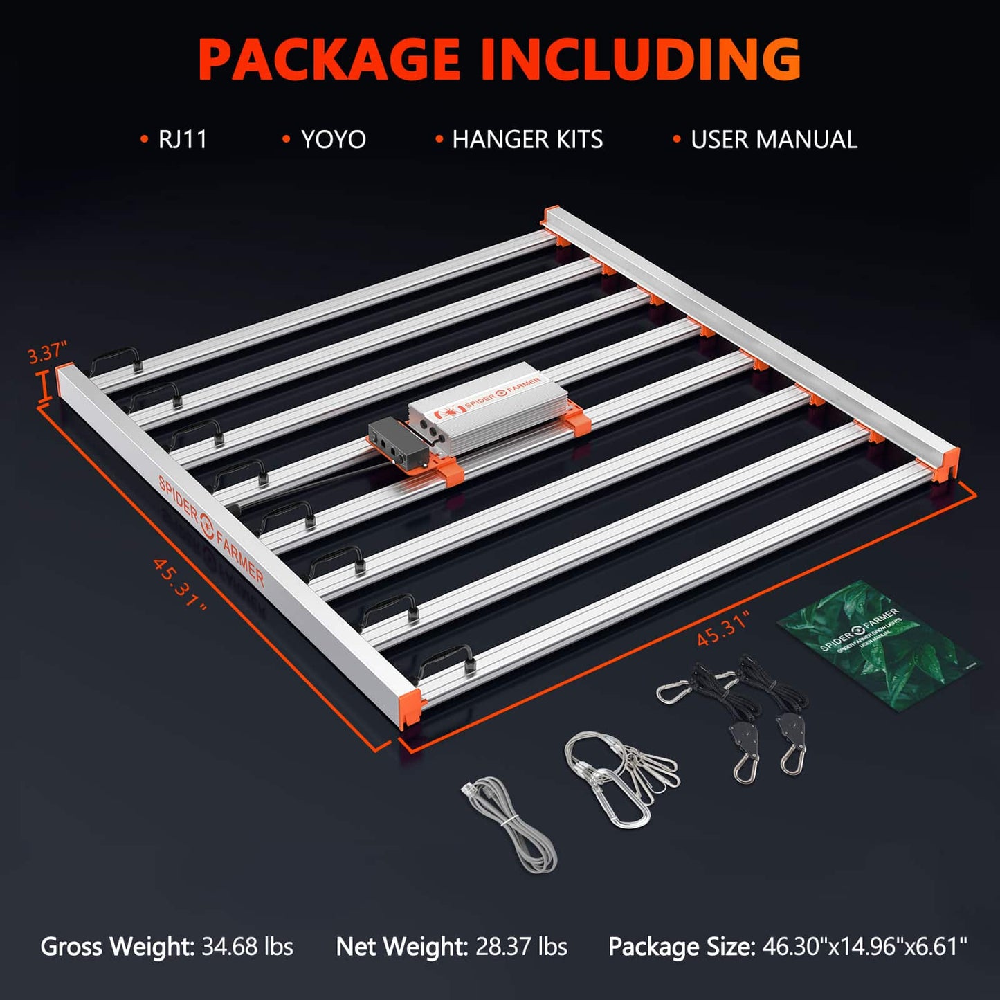 Spider Farmer® G8600 860W 高効率CO2対応商業用LED栽培ライト