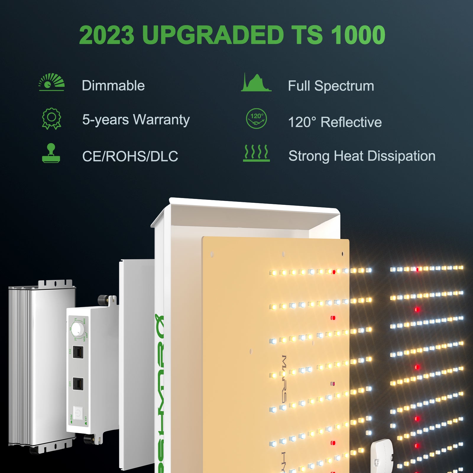 MARS HYDRO TS 1000 FULL SPECTRUM DIMMABLE 150W LED 植物育成ライト